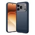 Coque Honor 600/600 Pro en TPU Brossé - Fibre de Carbone - Bleue