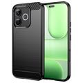 Coque Honor 600 Lite en TPU Brossé - Fibre de Carbone - Noire