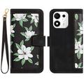 Étui floral avec fentes pour cartes de crédit pour Honor 600 Smart