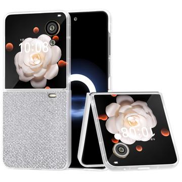 Coque hybride Honor Magic V Flip Texture Strass - Argenté