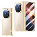 Coque Honor Magic V6 en plastique avec protecteur d'écran extérieur en verre trempé - Doré