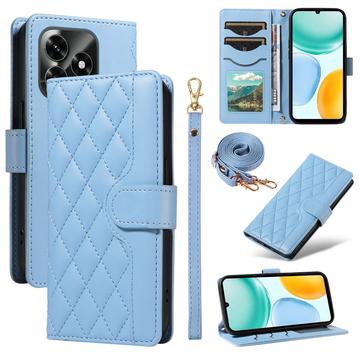 Étui Honor X5c Plus portefeuille matelassé luxueux - Bleu