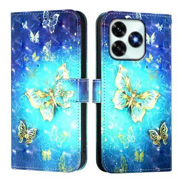 Etui portefeuille Honor X5c Plus Wonder Series - Papillons d\'or