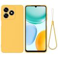 Coque Honor X5d/X5d Plus en silicone liquide avec dragonne - Jaune