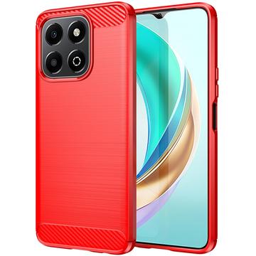 Coque Honor X6b en TPU Brossé - Fibre de Carbone