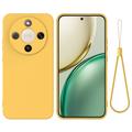 Coque Honor X70/X9d/Magic8 Lite en silicone liquide avec dragonne - Jaune