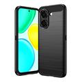 Coque Honor X7e en TPU Brossé - Fibre de Carbone - Noire