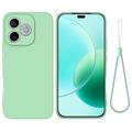 Coque Honor X80i/600 Lite/500 Smart en silicone liquide avec dragonne - Verte