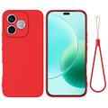 Coque Honor X80i/600 Lite/500 Smart en silicone liquide avec dragonne - Rouge
