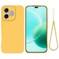 Coque Honor X80i/600 Lite/500 Smart en silicone liquide avec dragonne - Jaune