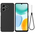 Coque Honor X8d en silicone liquide avec dragonne