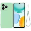 Coque Honor X8d en silicone liquide avec dragonne - Verte