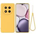 Coque Honor X60 Pro/X9c/Magic7 Lite en silicone liquide avec dragonne - Jaune