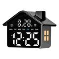Réveil numérique LED multifonction en forme de maison - Noir