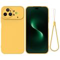 Coque Huawei Nova 15 Ultra en silicone liquide avec dragonne - Jaune