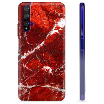 Coque Huawei Nova 5T en TPU - Marbre Rouge