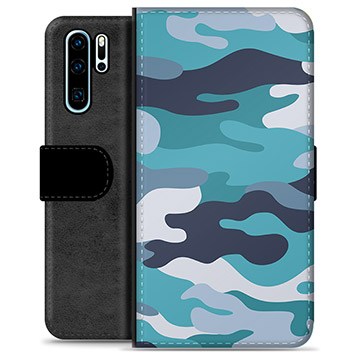 Étui Portefeuille Premium Huawei P30 Pro - Camouflage Bleu