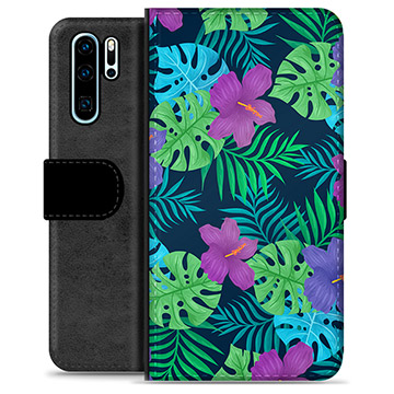 Étui Portefeuille Premium Huawei P30 Pro - Fleurs Tropicales