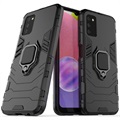 Coque Hybride Samsung Galaxy A03s avec Support Bague - Noire