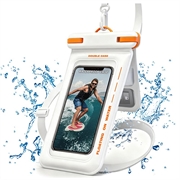 Étui flottant étanche IPX8 pour téléphone avec deux compartiments de rangement - 7.5" - Blanc