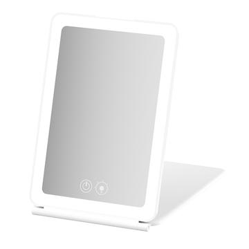 J17 Miroir de maquillage portable pliable à LED avec grossissement 3X