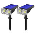 JG025 : lampes de jardin solaires à LED avec fixation au sol ou murale