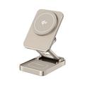 Chargeur sans fil magnétique pliable 3-en-1 JJT-C42 Qi2 en alliage d'aluminium - 15W - Titane
