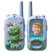 JK200 Talkie-walkie vidéo pour enfants avec caméra - 2 Pcs. - Dinosaure bleu