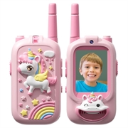 JK200 Talkie-walkie vidéo pour enfants avec caméra - 2 Pcs. - Licorne rose