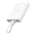 JOYROOM JR-PBM01 PD 20W 10000mAh Phone Power Bank Chargeur magnétique sans fil avec câble intégré / Kickstand - Blanc