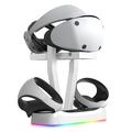 JYS P5155 For PS VR2 Charging Stand with Display Light Handle Charging Base with Glasses Holder
