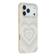 Coque hybride magnétique iPhone 17 Pro Max Jaucase avec motif de coeur - Blanche