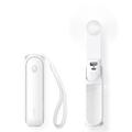 Mini-ventilateur portable 3-en-1 Jisulife Life8 avec fonction batterie externe - Blanc