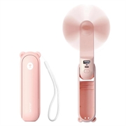 Ventilateur portable 3-en-1 Jisulife Life8 Plus avec fonction batterie externe - Rose