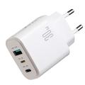Chargeur mural Joyroom JR-TG6 GaN 3 ports 30W - USB-C/Lightning/USB-A - Blanc