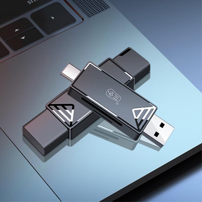 KAWAU C307DUO Adaptateur USB 2-en-1 USB 3.0 vers lecteur de cartes