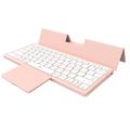 Clavier sans fil pliable KF 8700 avec pavé tactile et étui en polyuréthane - Rose