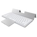 Clavier sans fil pliable KF 8700 avec pavé tactile et étui en polyuréthane - Argenté
