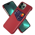 Coque iPhone 14 Pro Max avec Porte-Cartes KSQ - Rouge