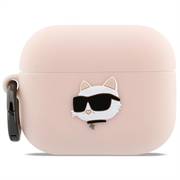 Étui en silicone AirPods Pro 3 Karl Lagerfeld Choupette Head 3D - Rose