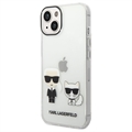Coque iPhone 14 Karl Lagerfeld Ikonik Karl & Choupette - Transparente