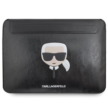 Housse Karl Lagerfeld Ikonik pour Ordinateur Portable - 16" - Noir