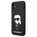 Coque iPhone 11 en Silicone Karl Lagerfeld Ikonik - Noire