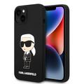 Coque iPhone 15 en Silicone Karl Lagerfeld Ikonik - Noire