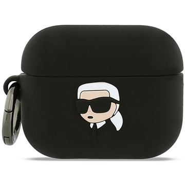 Étui AirPods Pro 3 en Silicone Karl Lagerfeld Karl Head 3D - Noir