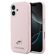 Coque iPhone 17 Karl Lagerfeld Karl and Choupette Heads Pins - Compatible MagSafe - Rose