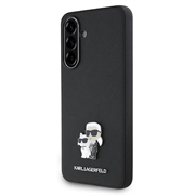 Coque Samsung Galaxy A56 Karl Lagerfeld Saffiano Metal Karl and Choupette - Noire