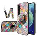 Coque Hybride Samsung Galaxy S23 5G Checkered Pattern - Mandala Coloré