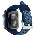 Bracelet Apple Watch 9/8/SE (2022)/7/SE/6/5/4/3/2/1 Kingxbar Crystal Fabric - 41mm/40mm/38mm - Bleu