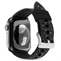 Bracelet Apple Watch Ultra 2/Ultra/9/8/SE (2022)/7/SE/6/5/4/3/2/1 Kingxbar Crystal Fabric - 49mm/45mm/44mm/42mm - Noir